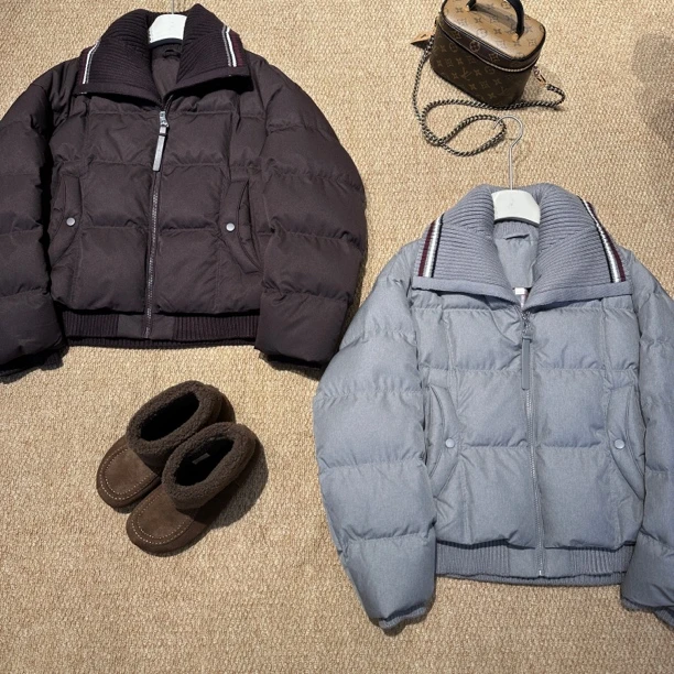 冬季休闲百搭欧货刺绣翻领拉链保暖冬季羽绒服4208