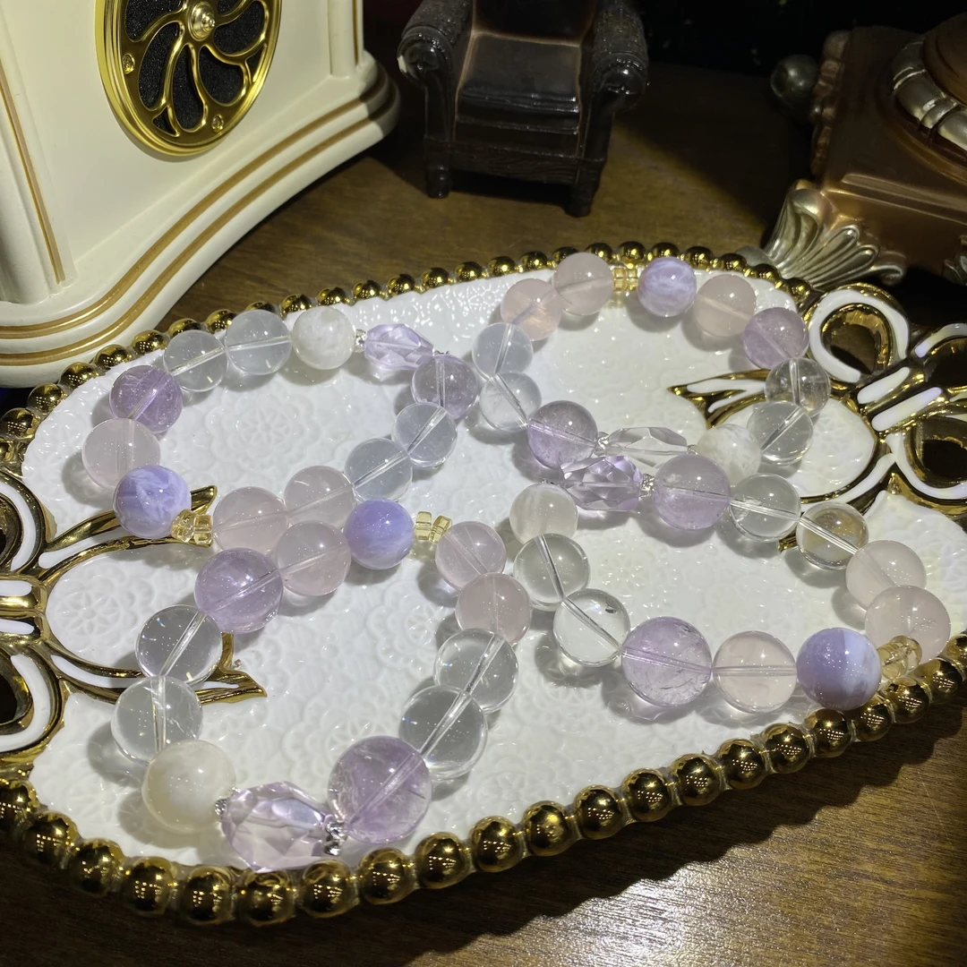 D177-高品质大颗粒天然水晶多宝手串设计款单圈--多样性发其一