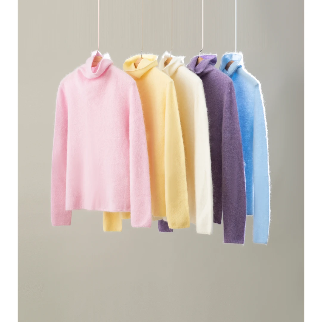 【赵大喜】现货！马卡龙毛衣 | 绵羊毛山羊绒高领拉毛针织衫