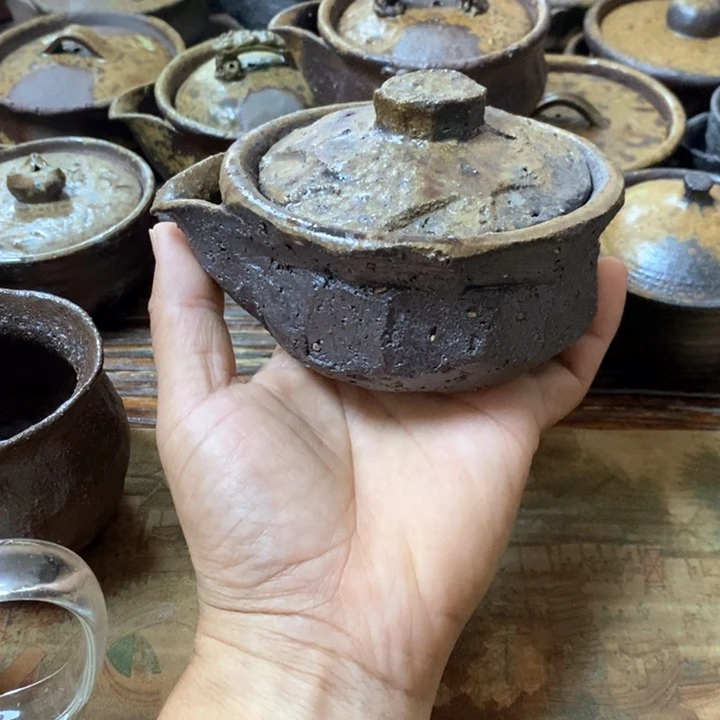 真***师全手工拉坯刀削肌理宝瓶