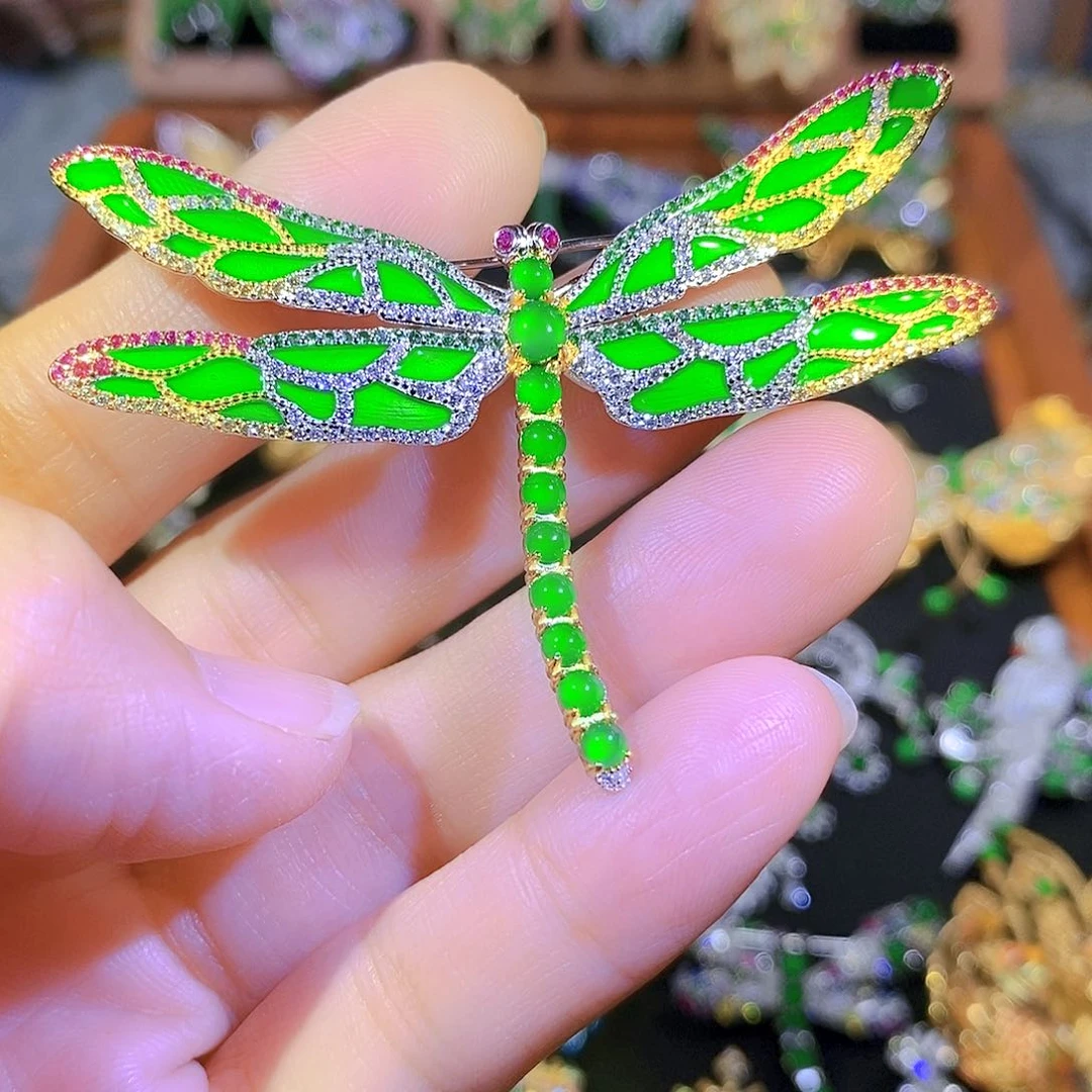 吊坠(不含链)银S925镶嵌翡翠