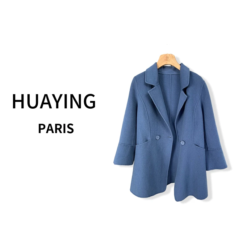 【花楹】100%羊毛一手长双面大衣9607