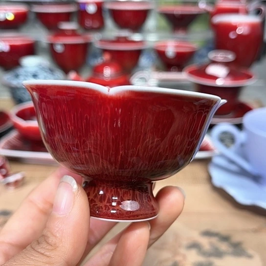 景德镇陶瓷红马坊杯