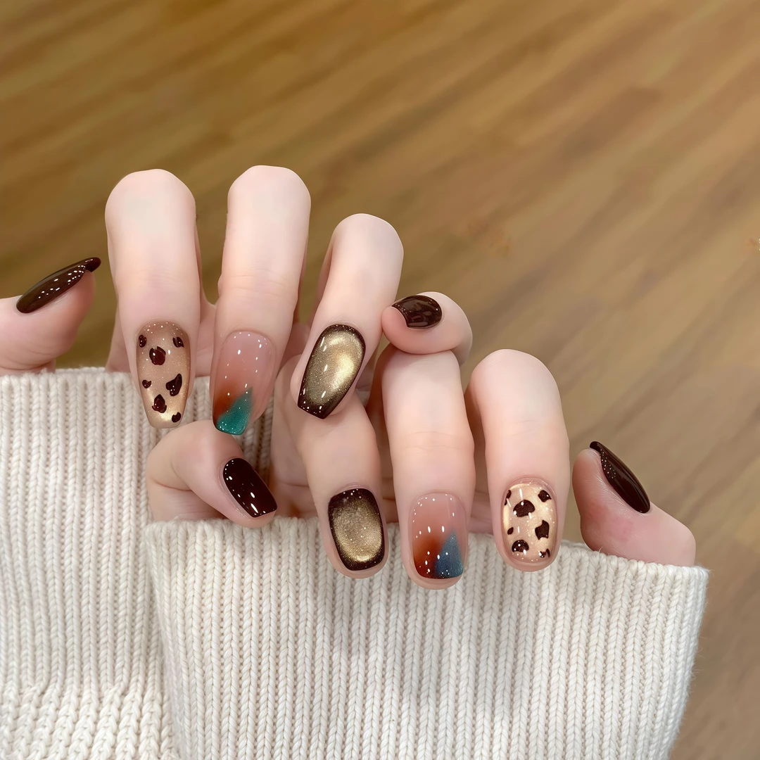 【松绿琥珀】纯手工定制拆卸穿戴甲