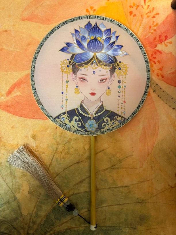 没骨画团扇国画写意花绘画古风纯手绘