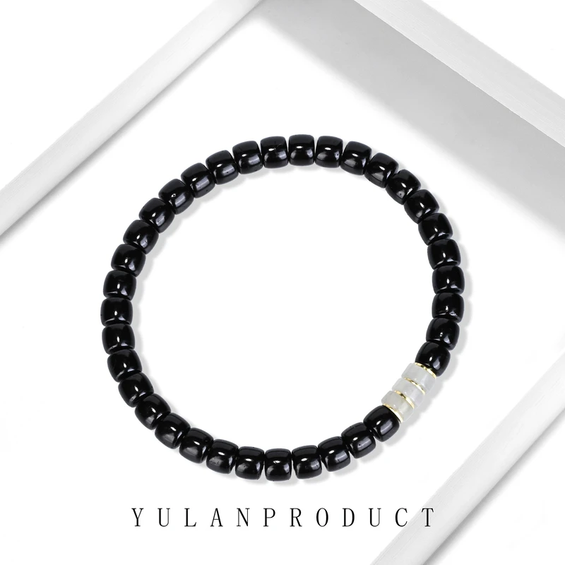 钰澜文玩椰蒂直切6mm左右+天山翠三连-百搭精工男女同款