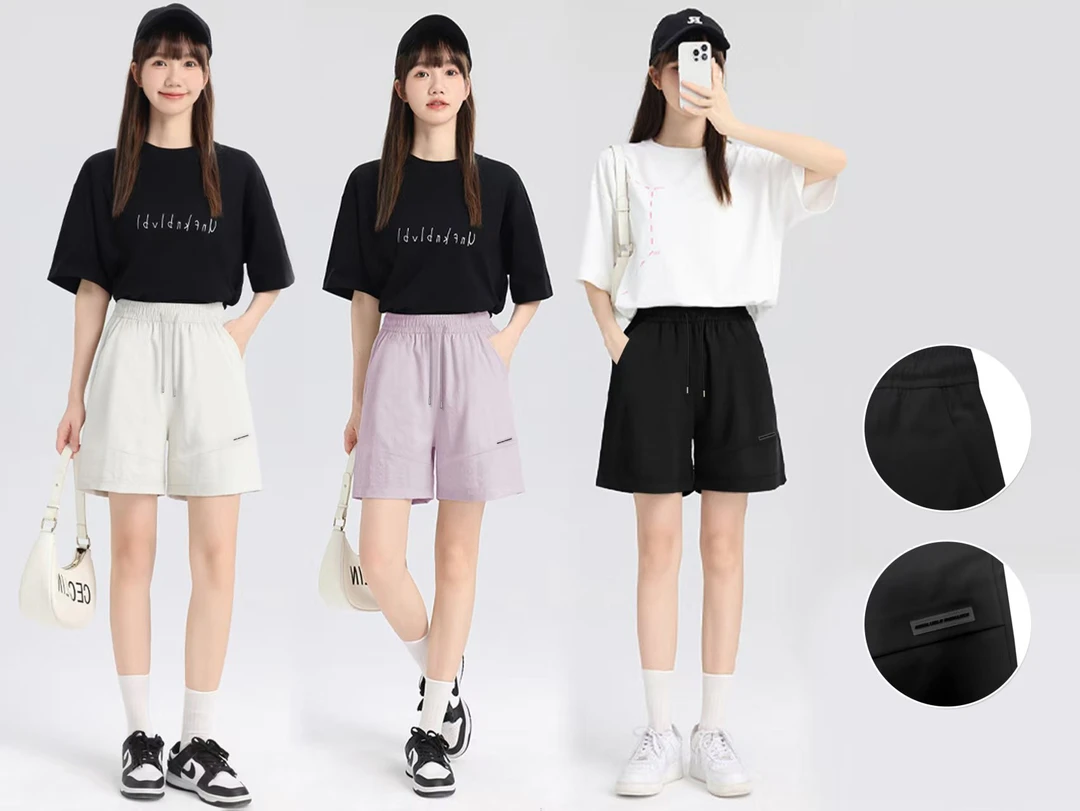 2025夏季薄款高腰时尚水洗棉女宽松显瘦百搭休闲短裤外穿裤子韩版