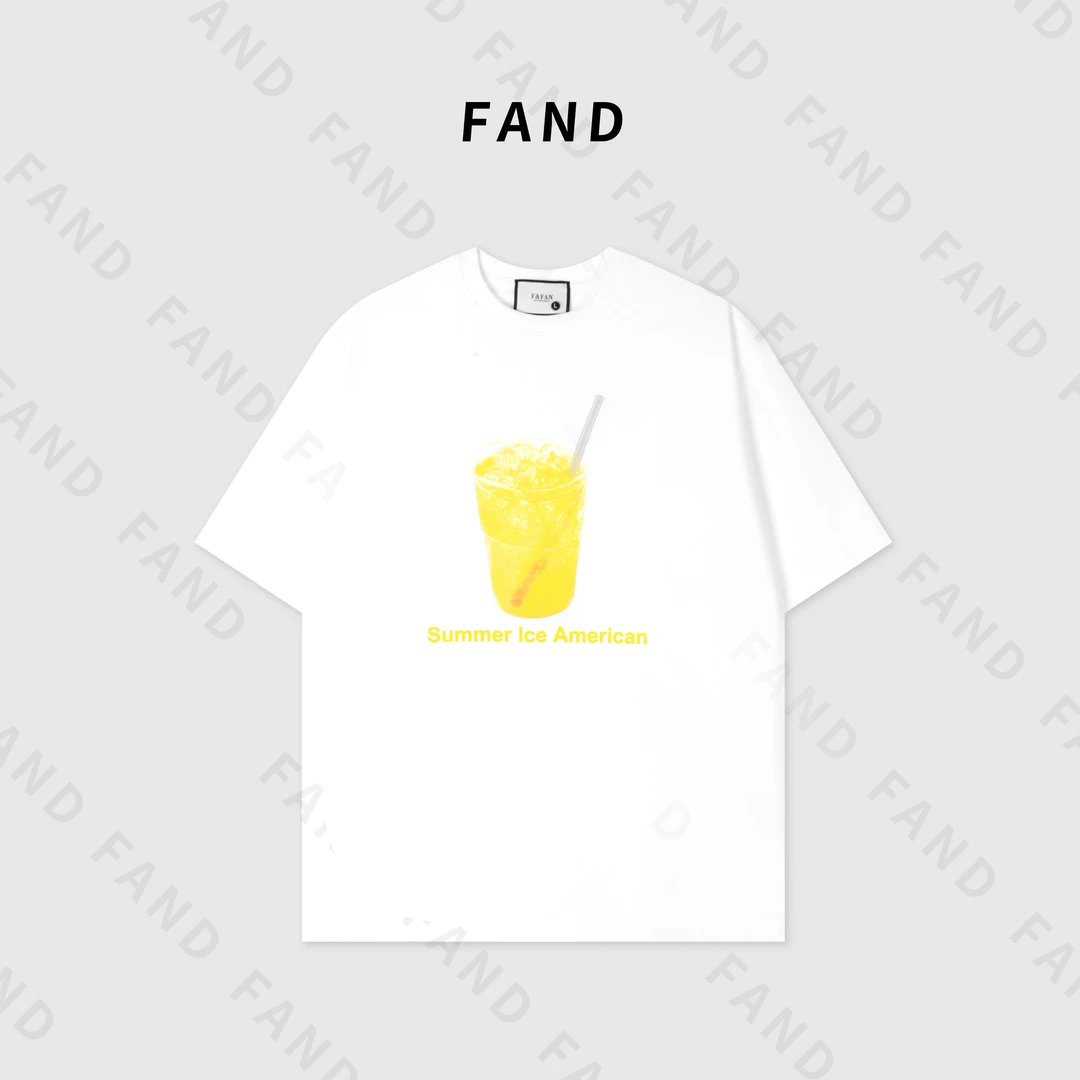 FAND依依【欧洲站可乐杯】2025新品夏季爆款情侣装印花圆领短袖T恤