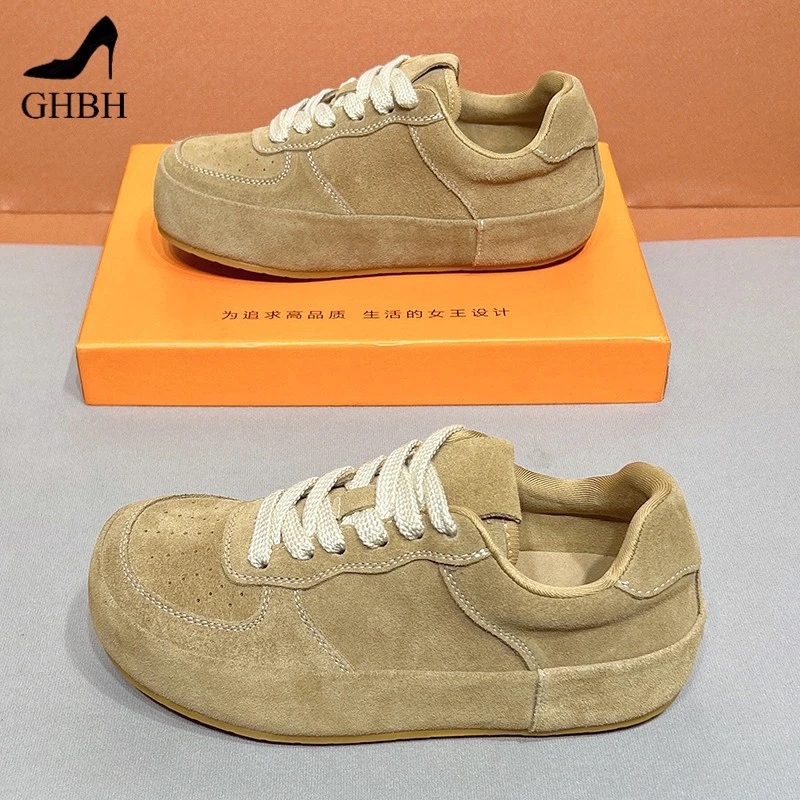 鞋子女鞋板鞋秋季新款百搭软底轻便巨好看的鞋丑萌圆头德训鞋