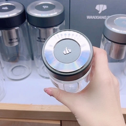 万象玻璃单层U393，橄榄390毫升➕杯套