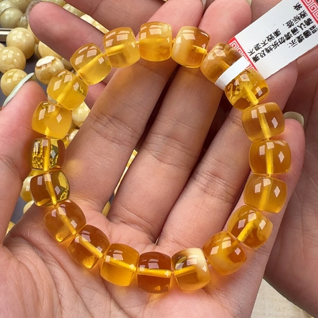 未镶嵌琥珀手链16.3直切