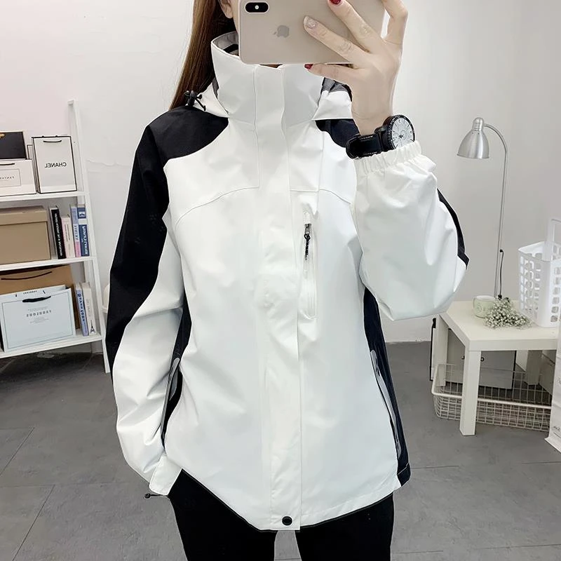 户外冲锋衣女三合一可拆卸加绒厚冬防风男高级感外套百搭时尚轻奢