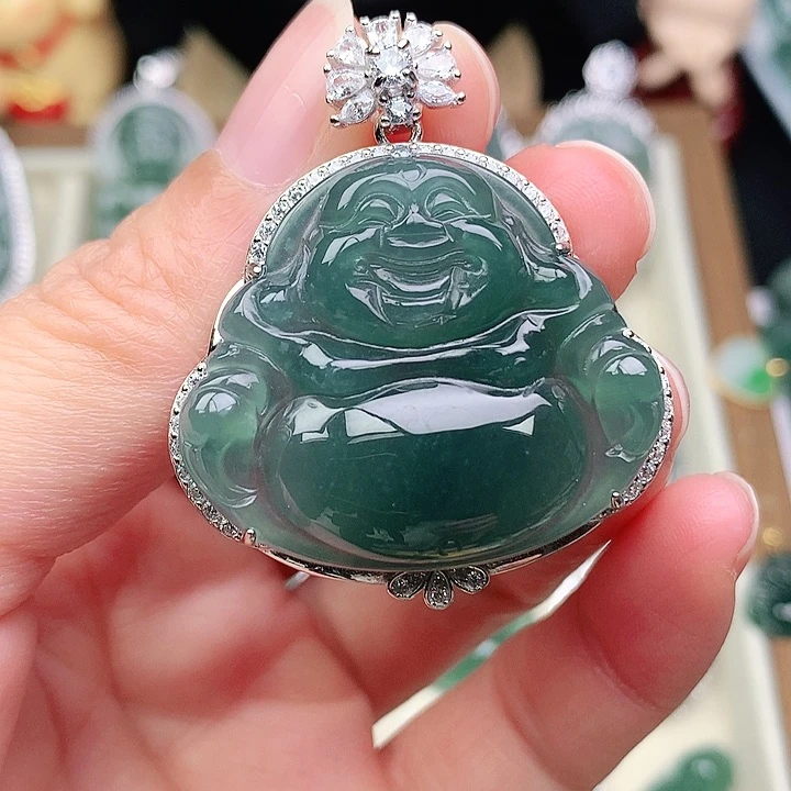 颈饰银S925镶嵌翡翠吊坠