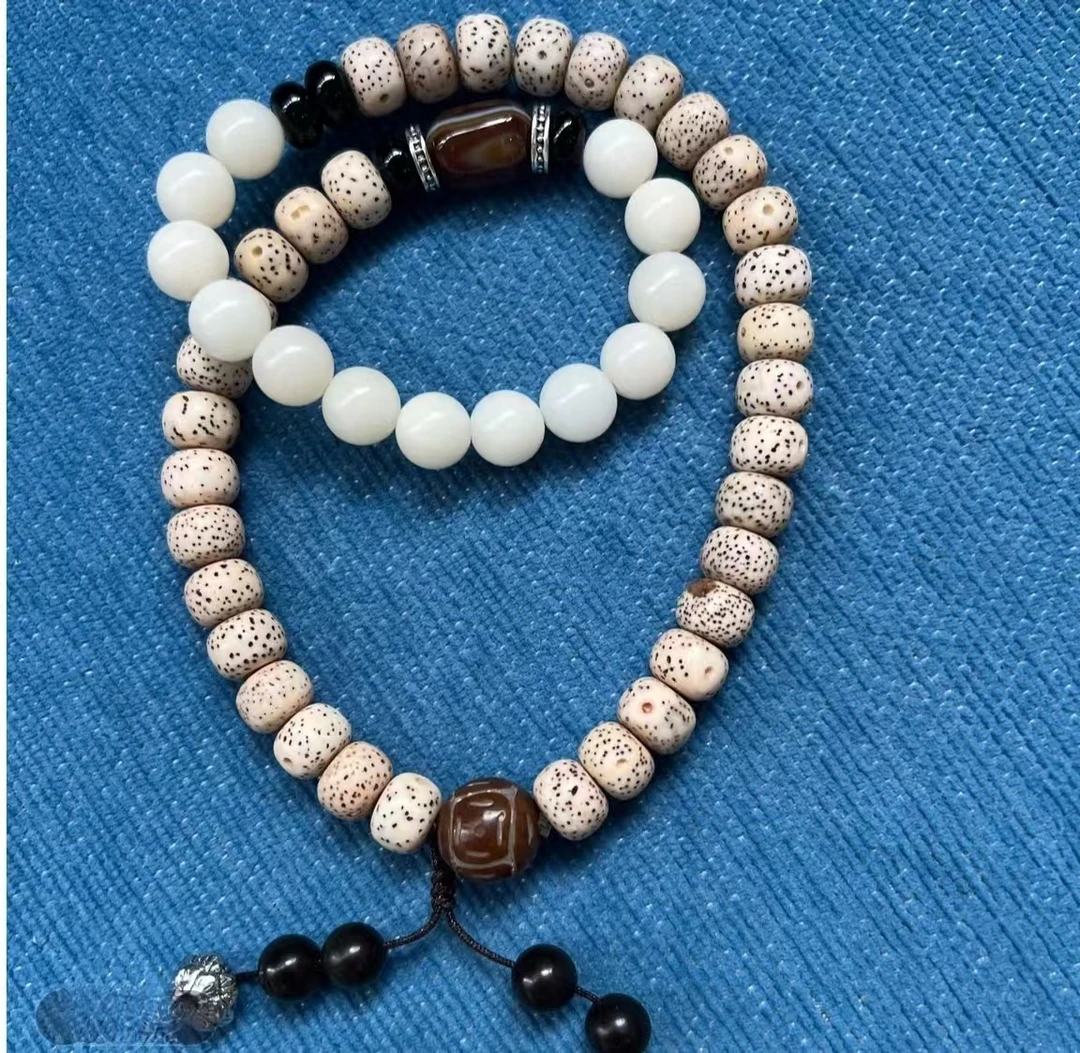 海南高密度星月菩提双圈手串手持款