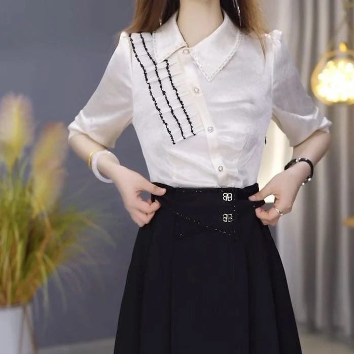 高档冰丝提花缎假两件礼服裙2025早秋新款时尚洋气修身显瘦连衣裙