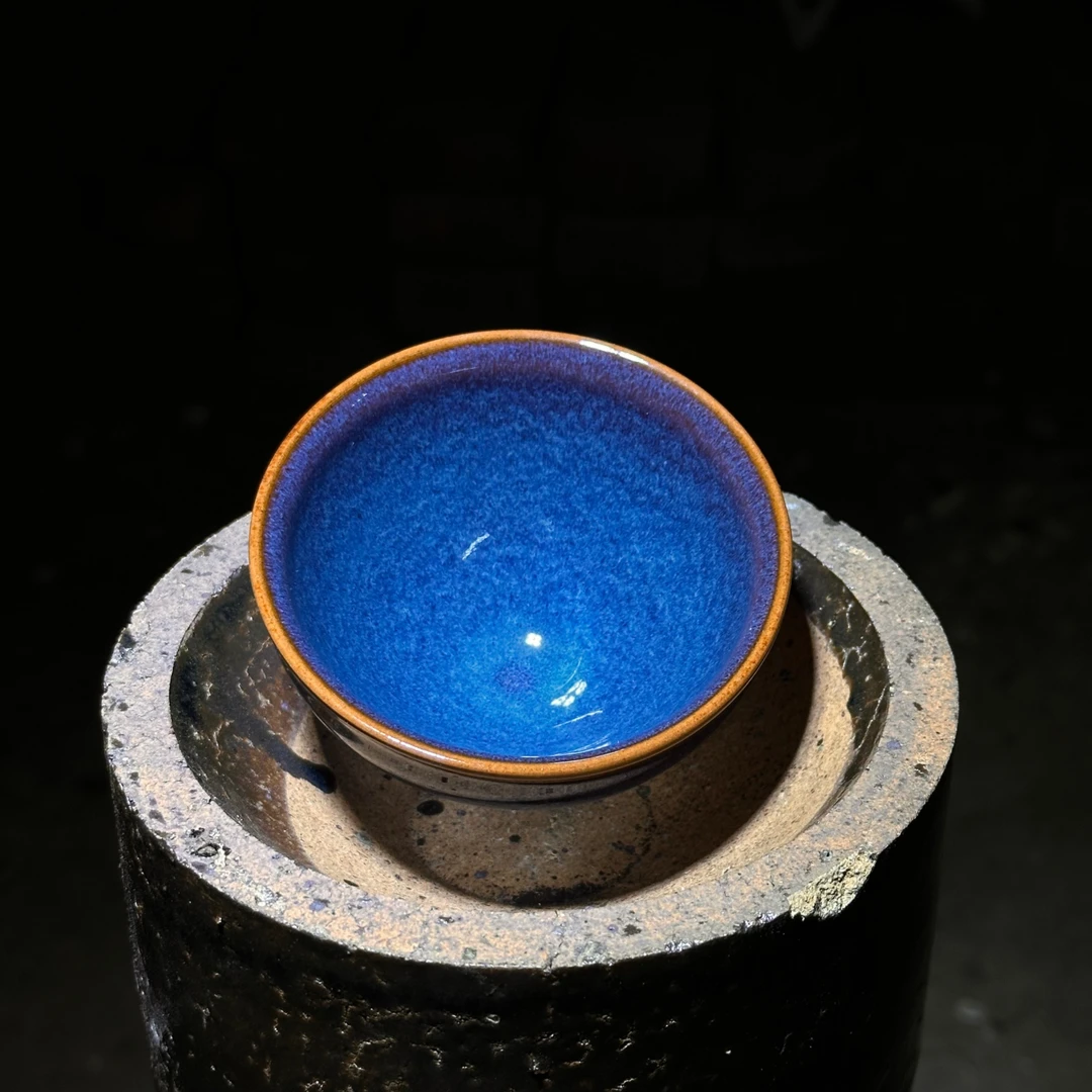 建窑建盏回蓝主人杯