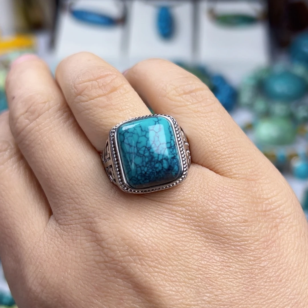 绿松石珠宝奇石银S925镶嵌