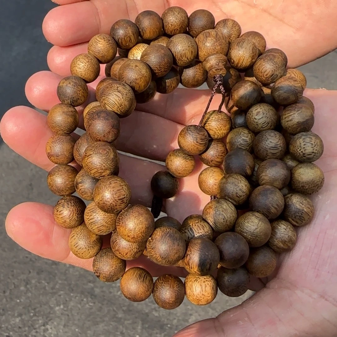 手串沉香一代醇化老料张勺子正圆珠多圈10mm58g多样性发一