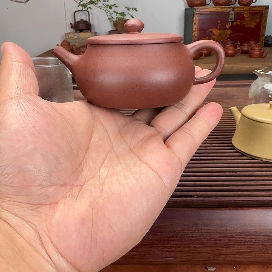紫砂茶壶老紫泥半手140cc