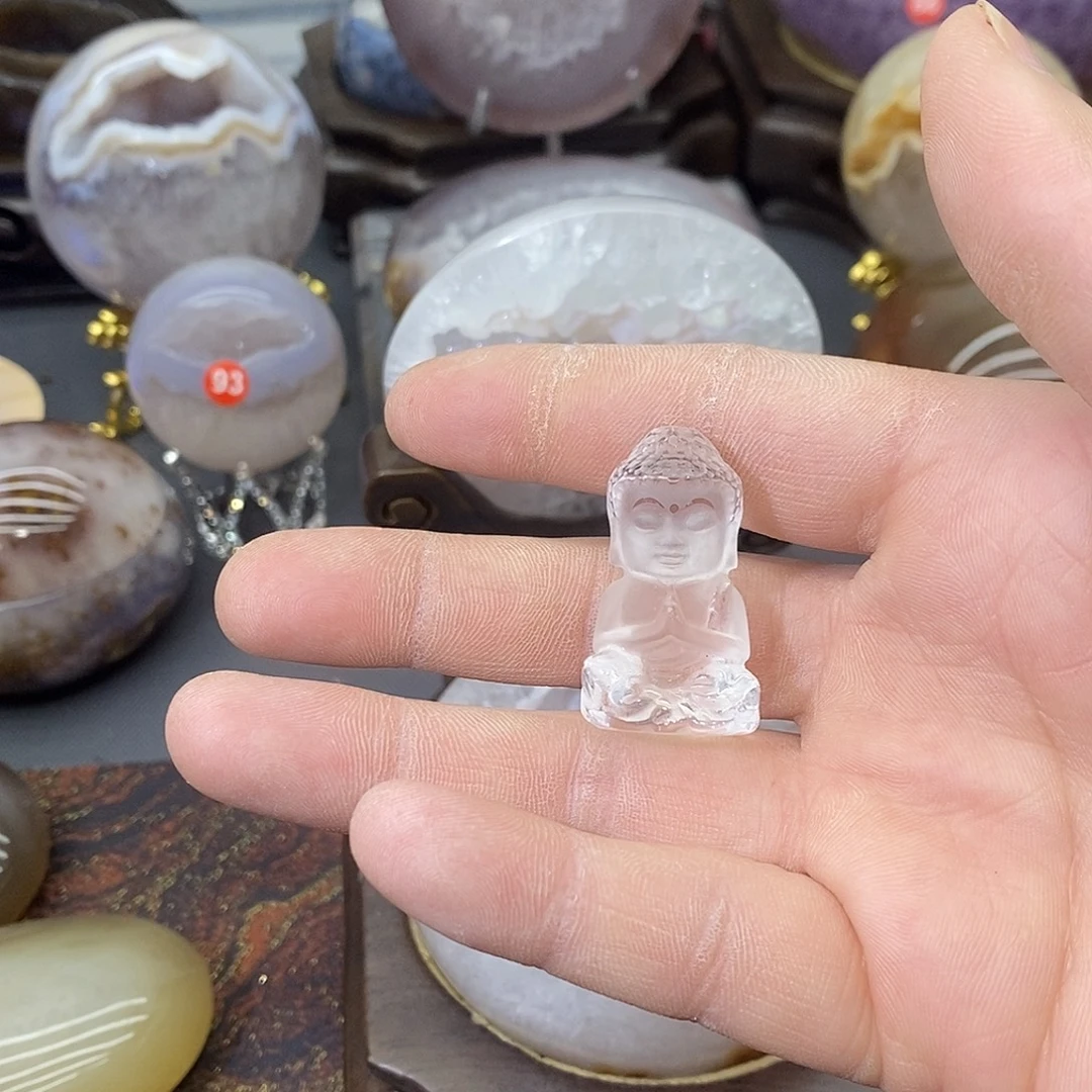 未镶嵌摆件紫晶水晶小佛