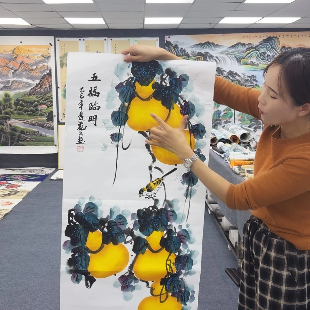 国画作品小姐姐放漏中