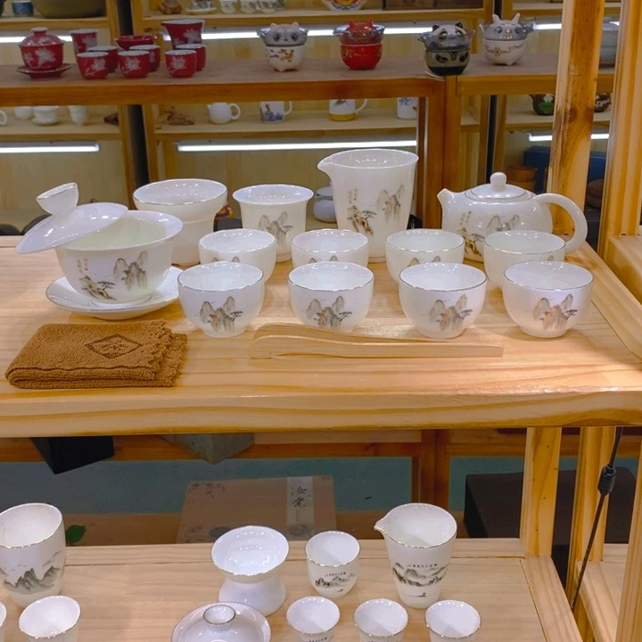 【不止】羊脂玉瓷茶具套装