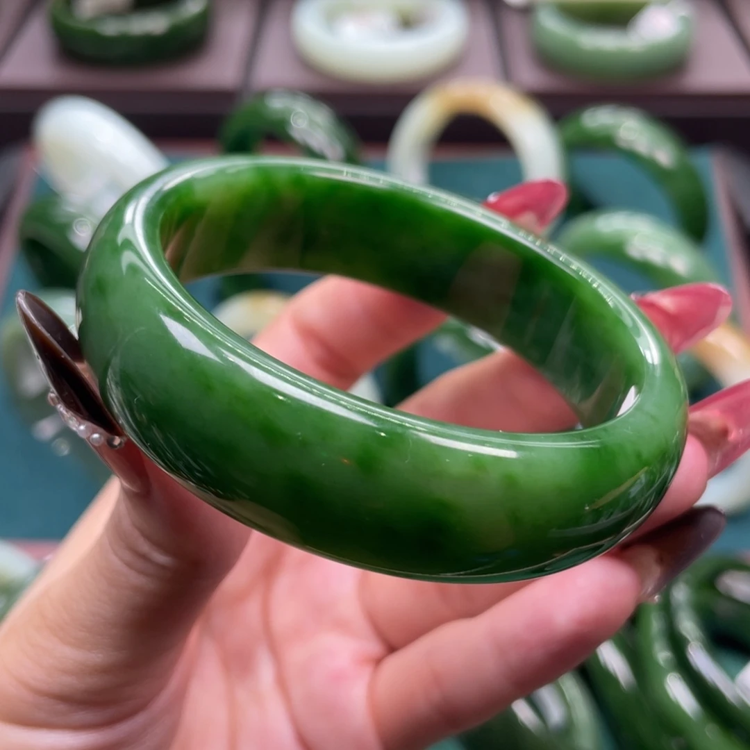 和田玉（碧玉）未镶嵌手镯5758