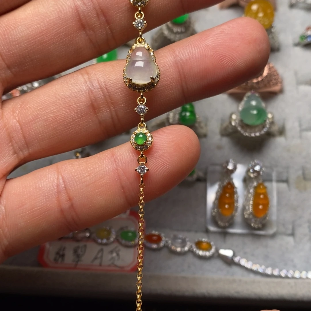 翡翠银S925镶嵌手链