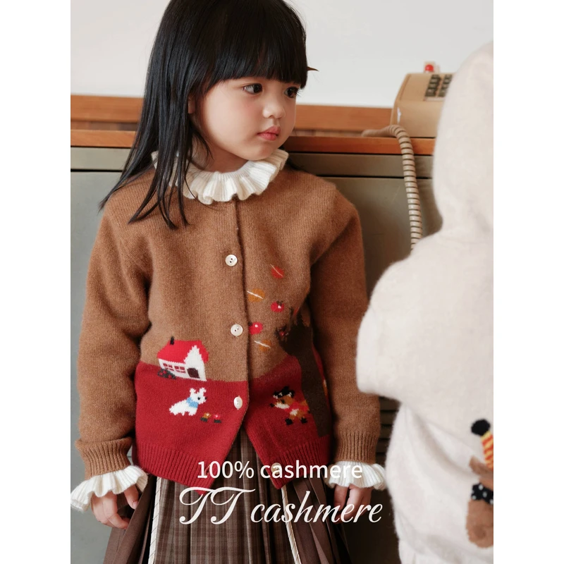 TTcashmere山羊绒童话森林秋冬童装柔软保暖开衫