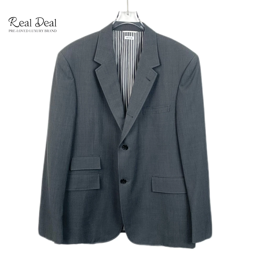 全新未使用 THOMBROWNE Q11873  灰色羊毛翻领长袖单排扣西装外套