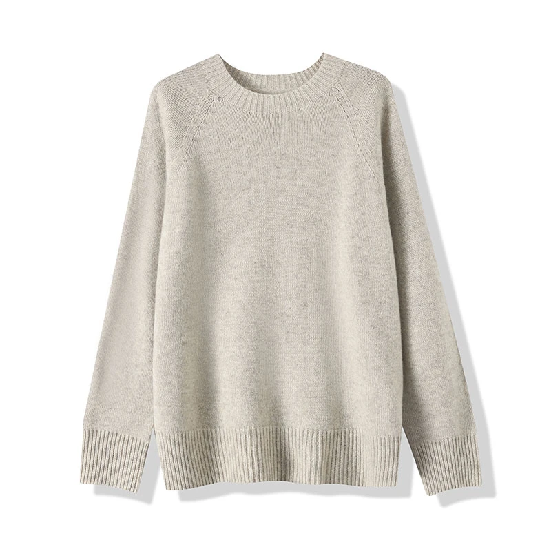 L41【100绵羊毛】加厚圆领针织衫休闲保暖内搭针织厚款打底衫上衣女