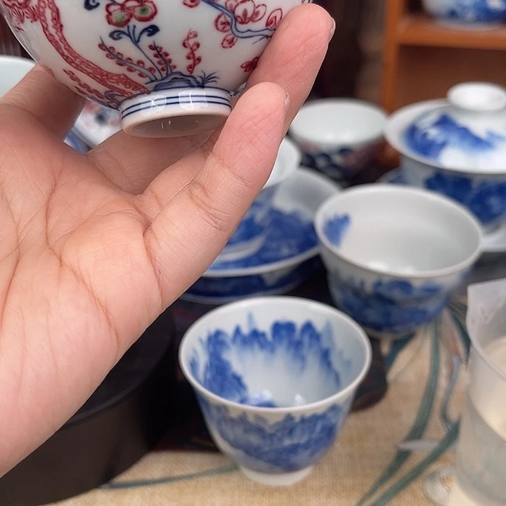 一笔一墨 叩玉山房釉里红松竹梅