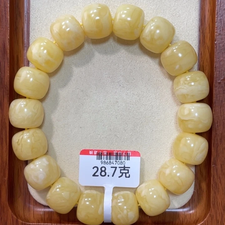 蜜蜡手链未镶嵌美***y蜜蜡