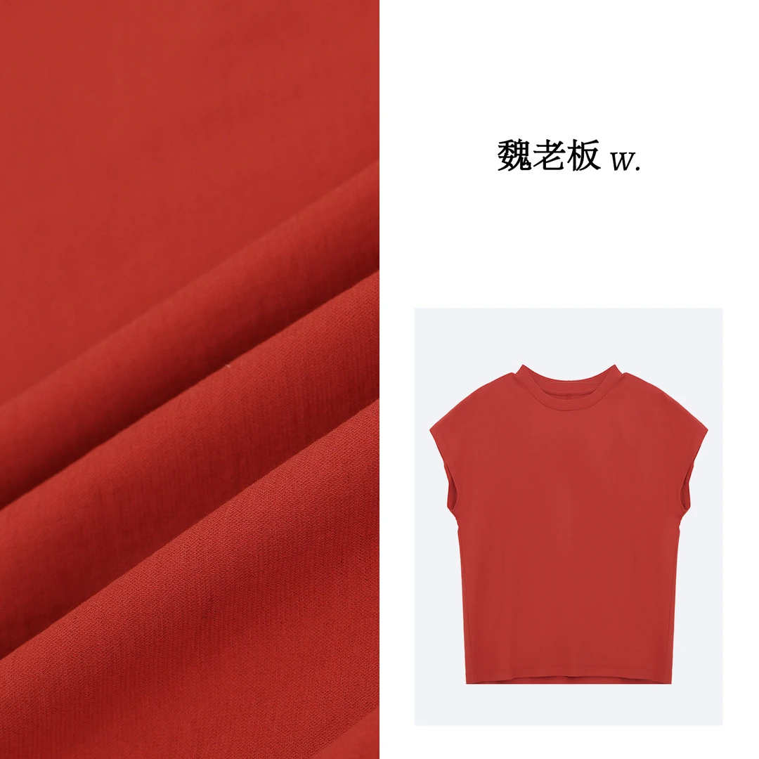 W.Diva【绝唱】高支强捻棉纯色圆领T恤老钱风松弛感女装51T221061