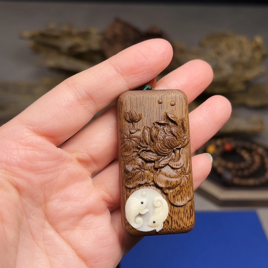 吊坠沉香越南芽庄黄棋楠雷击枣珠异形珠单圈