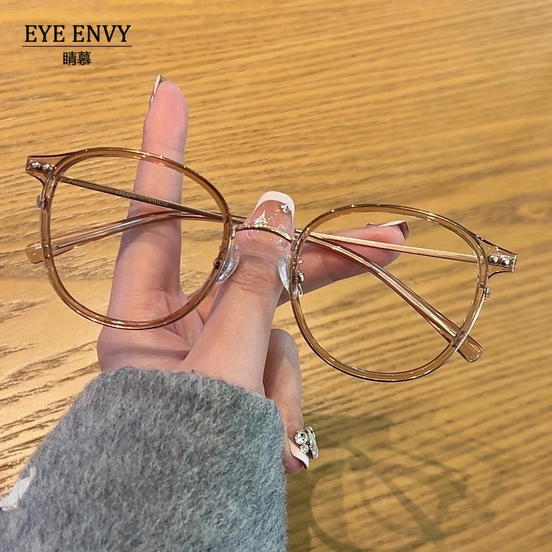 超轻钛网红超透小圆框眼镜显脸小素颜眼镜近视早八素颜镜框140