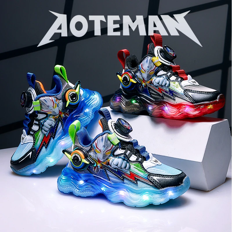 会唱歌充电灯鞋3-6岁男童鞋子8发光音乐5春秋季儿童运动鞋4