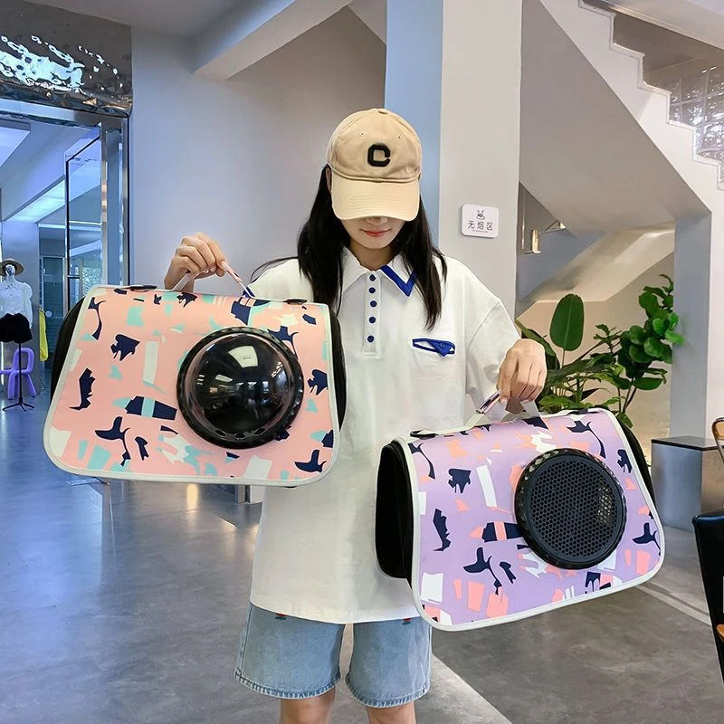 宠物外出包单肩手提斜跨透气太空舱可折叠打针猫咪狗狗绝育拎背包