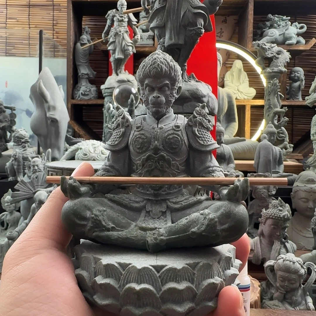 石材莲花底座加新款悟空一套