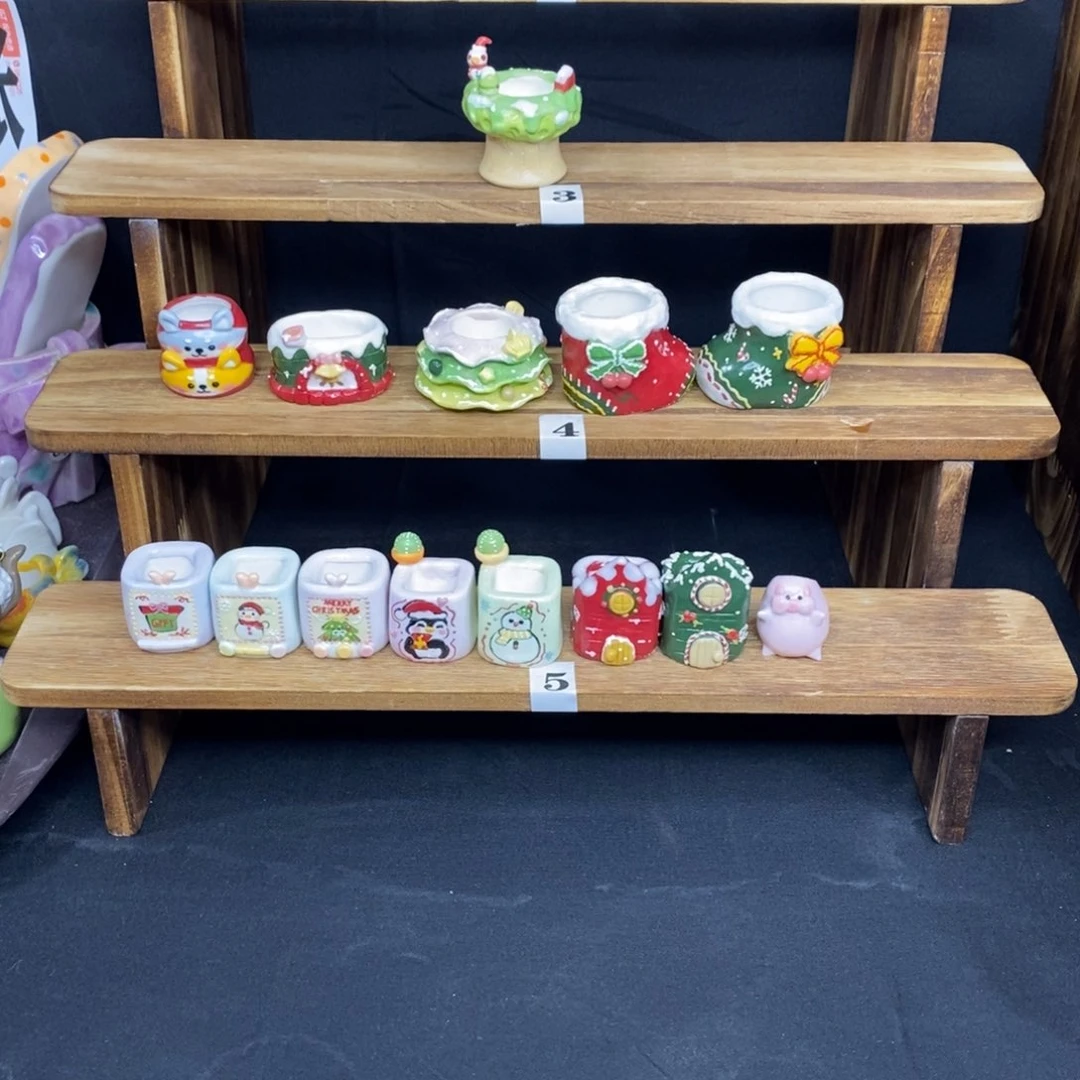 ****手捏釉烧拇指花盆14只