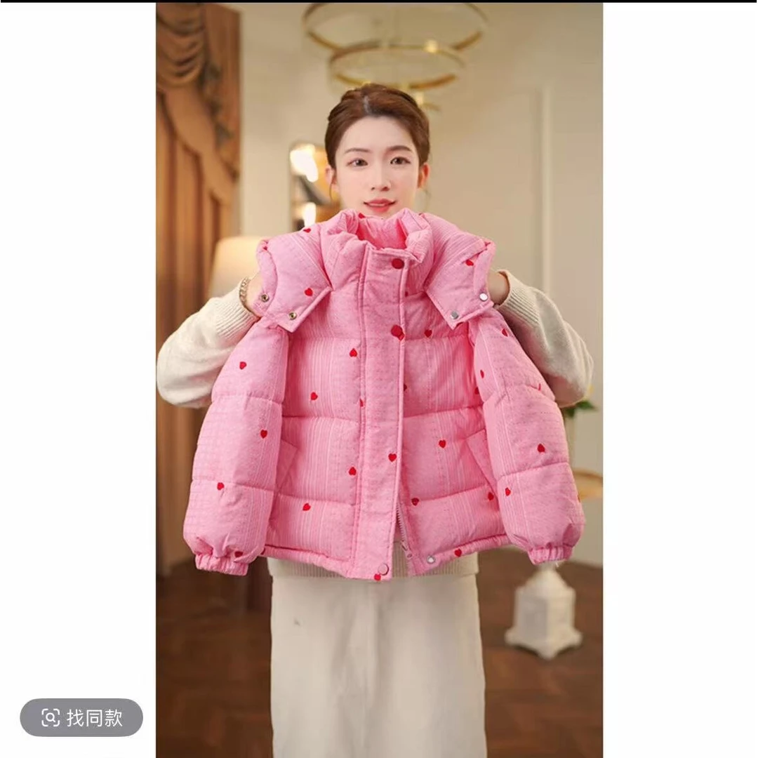 女童加厚棉服冬款外套2025冬季新款洋气中大童儿童冬装上衣百搭粉