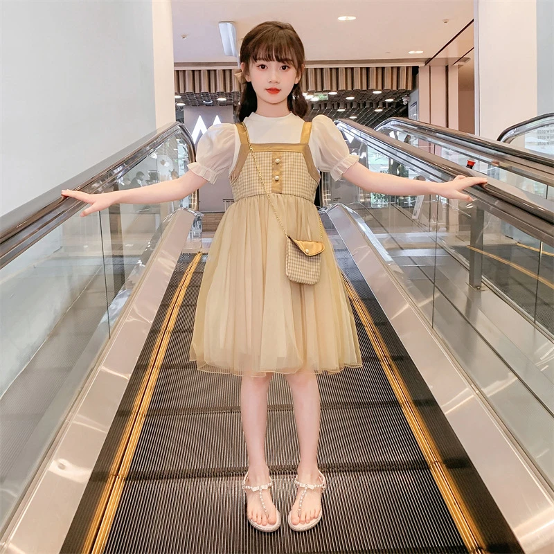 2025女童连衣裙夏季新款儿童洋气时髦裙子女孩大童韩版网红公主裙