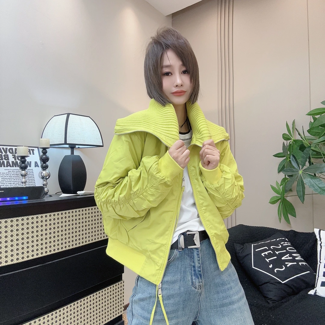 洋仔潮品 2503早春新款针织领披肩款百搭显瘦款薄棉外套