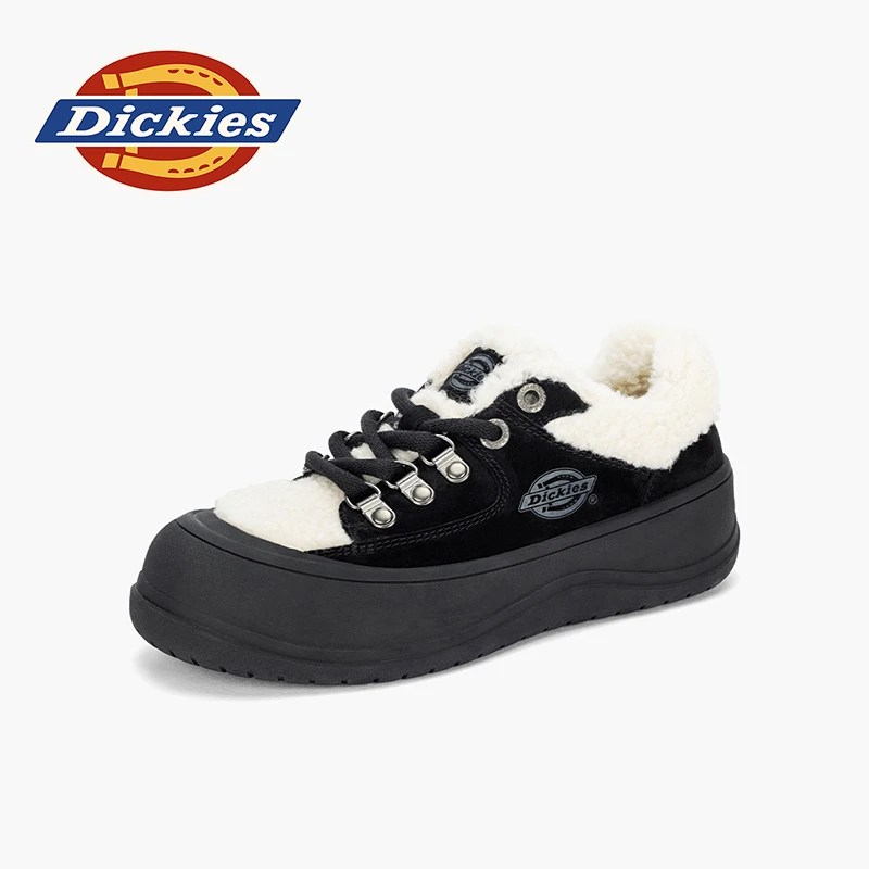 Dickies女鞋2025秋季百搭时尚秋冬雪地靴舒适保暖加绒加厚低帮鞋
