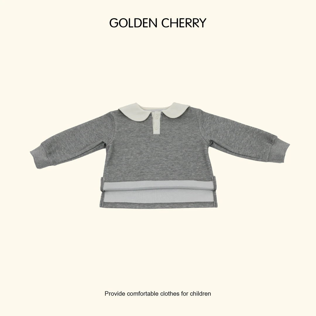 【Golden cherry】儿童灰色海军领两粒扣时尚卫衣283030