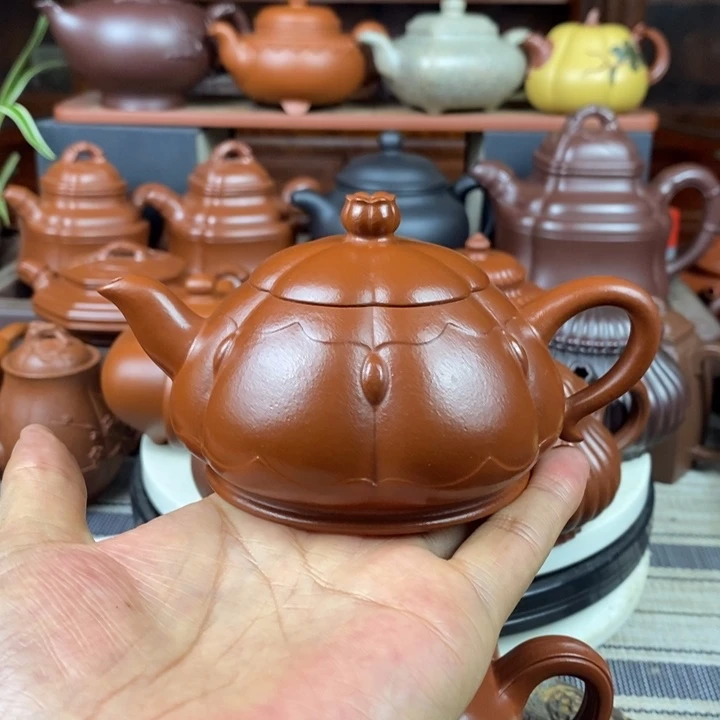 茶壶紫砂莲心200CC原矿赵庄朱泥特价