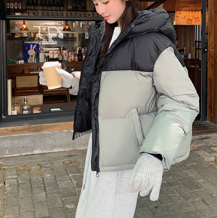 女士时尚百搭拼色棉服 810 -J