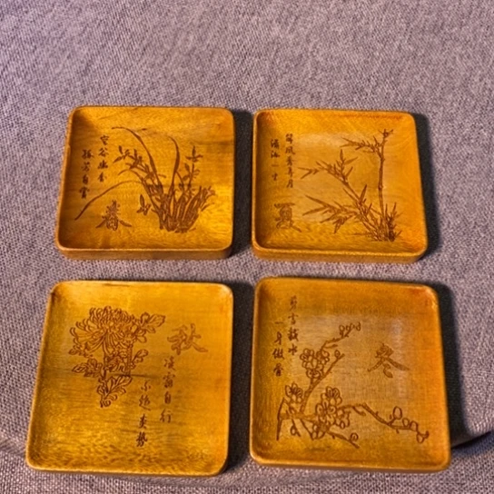 金丝楠金丝楠木小叶茶杯垫
