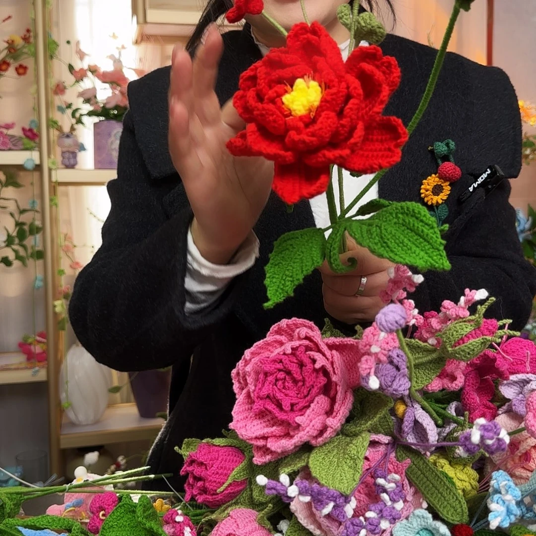 纯手工钩织钩织花束