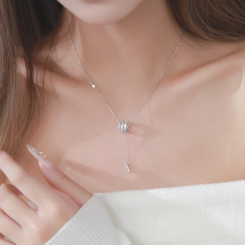 CUOOYINO/初影 链子925银合成锆石 【灵蛇】精致项链轻奢百搭锁骨链